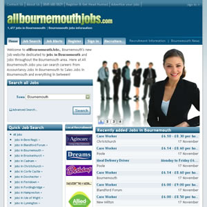 Screenshot of the All Bournemouth Jobs website
