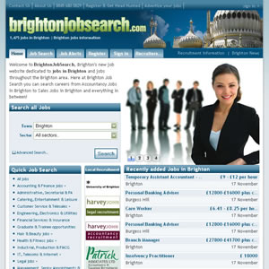 Screenshot of the All Brighton Jobs website