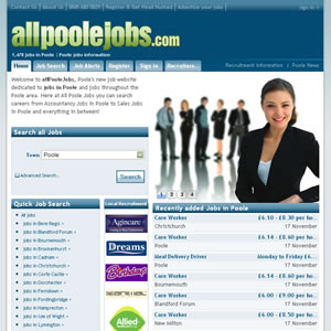 Screenshot of the All Poole Jobs website